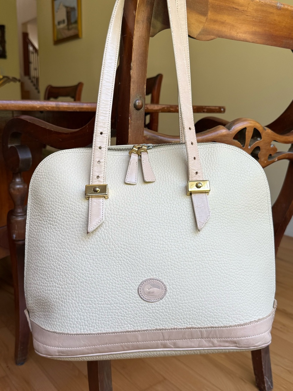 Dooney & Bourke 90s vintage pebbled All Weather leather satchel bowler bag purse